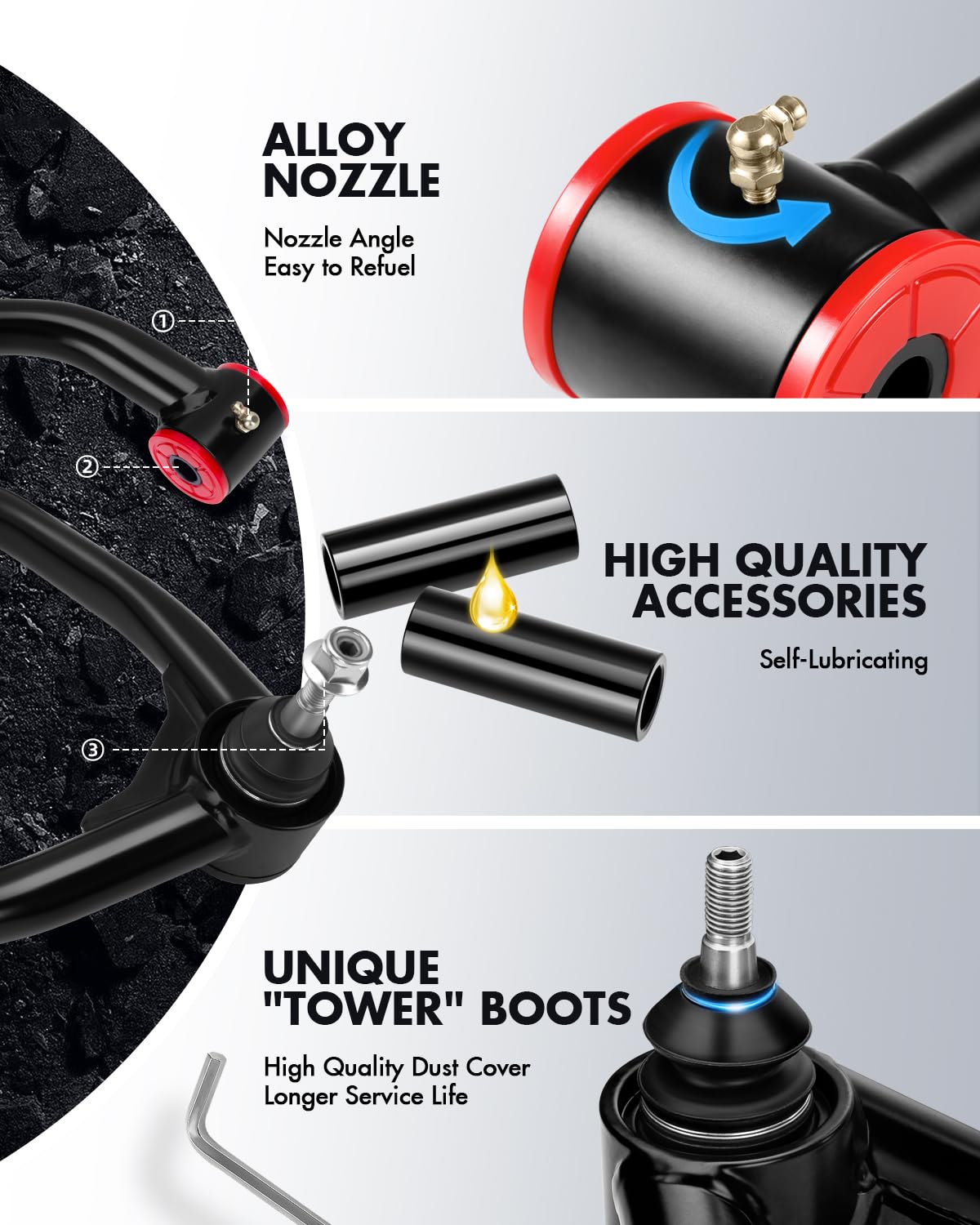 dynofit close-up of heat-treated ball joint highlighting longevity benefit