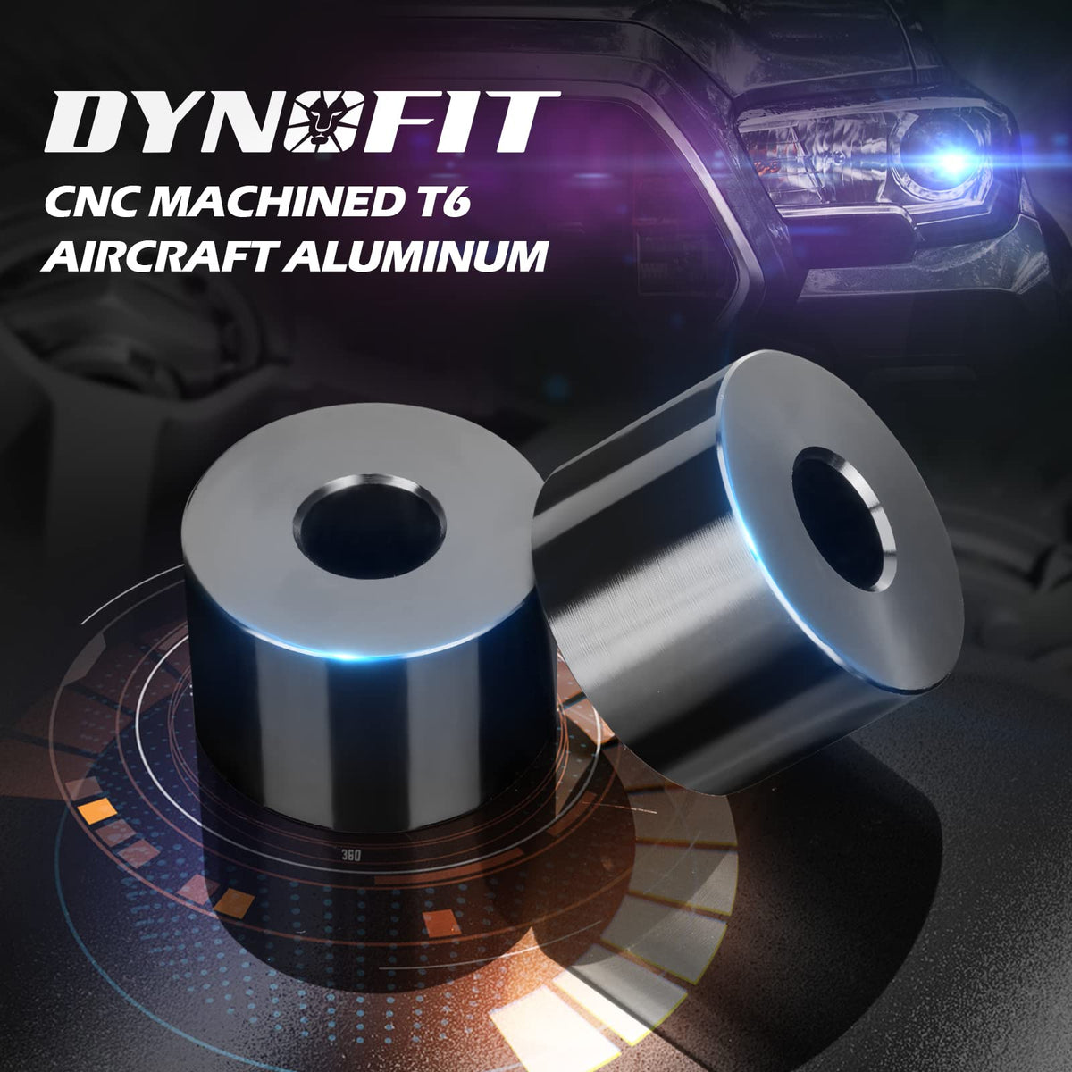 dynofit side profile of billet spacer, durable strength and corrosion resistance