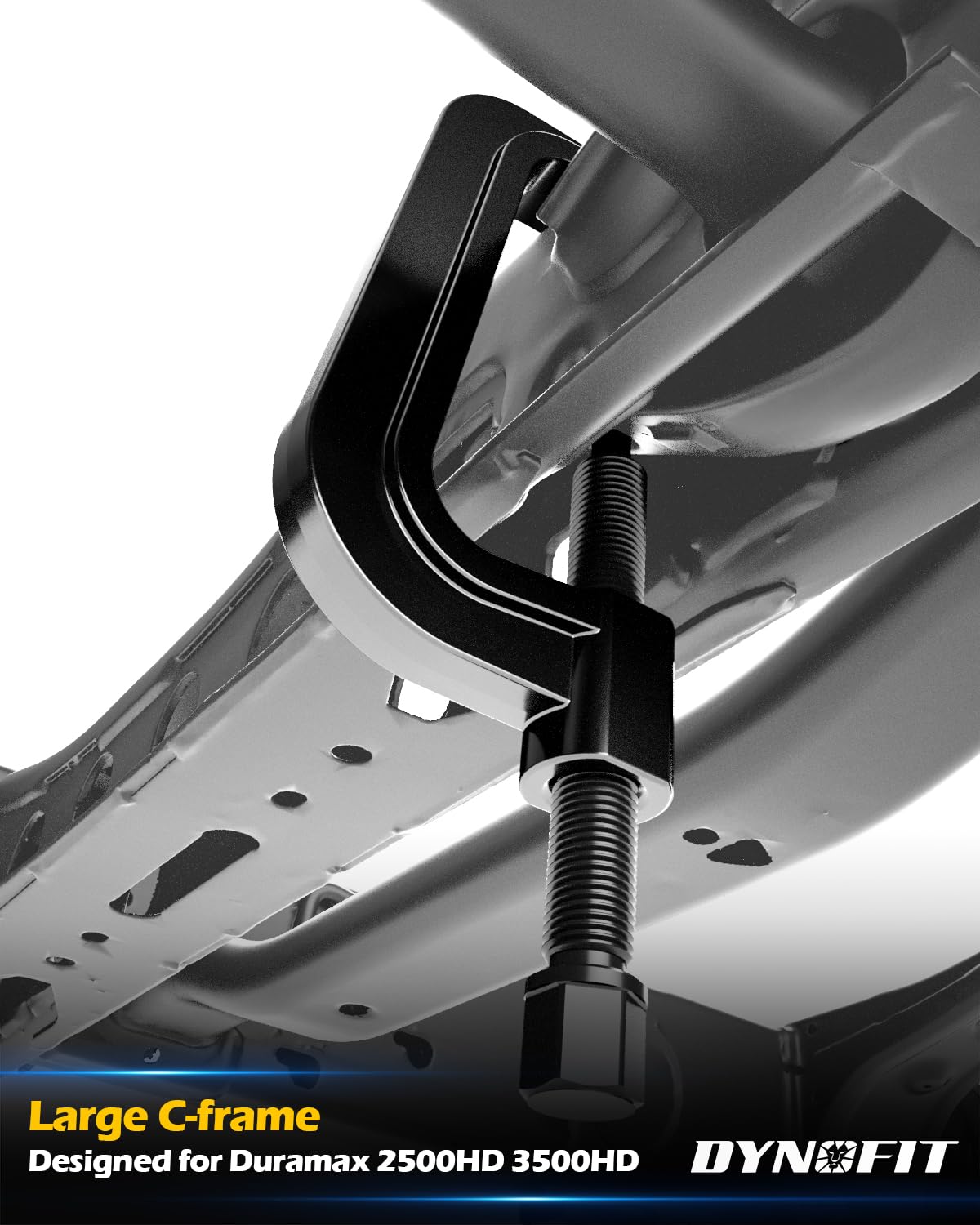 dynofit enlarged c-frame demonstrating extra clearance for heavy duty suspensions