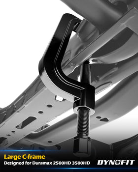 dynofit enlarged c-frame demonstrating extra clearance for heavy duty suspensions