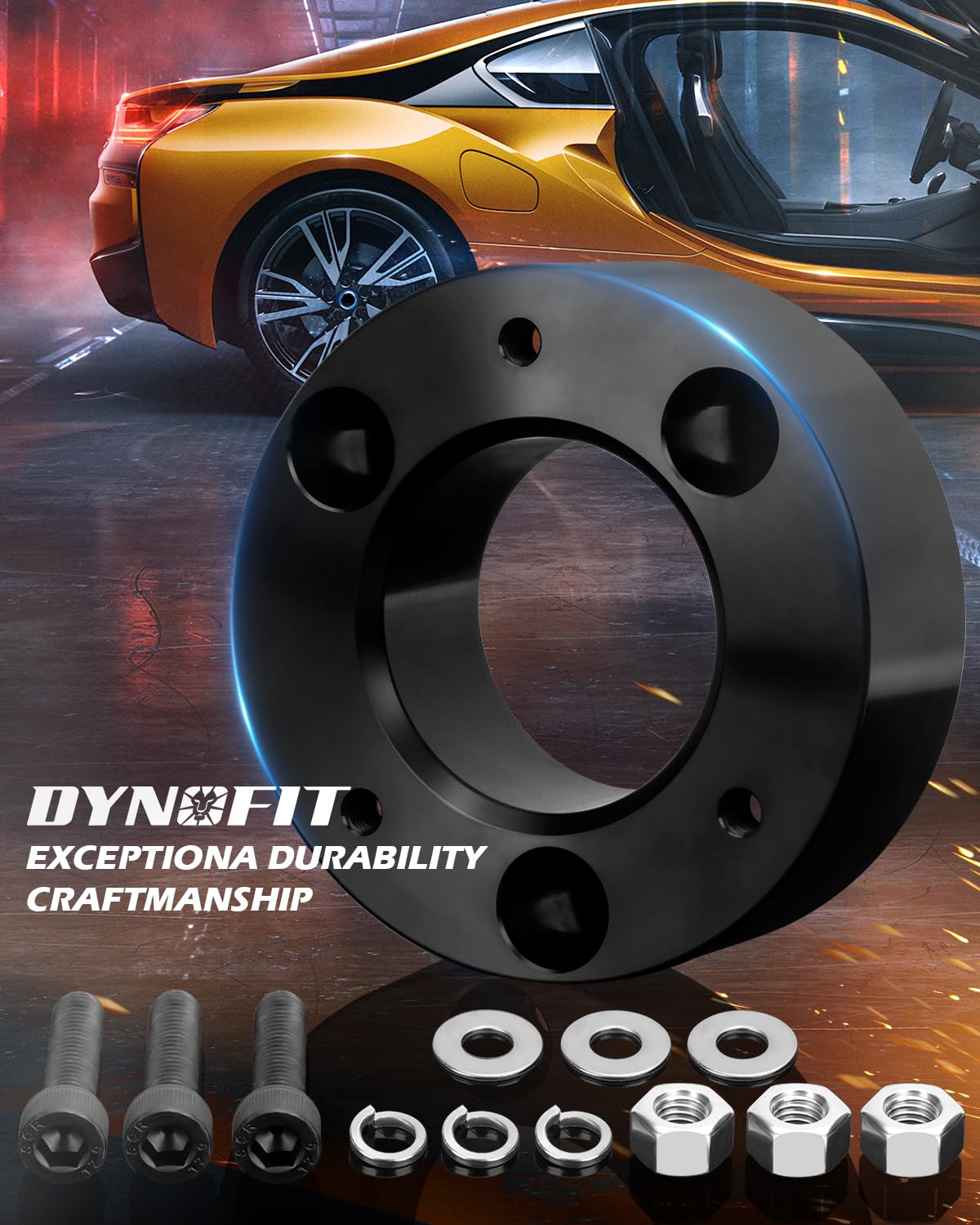 dynofit Grade 10.9 bolts hardware laid out for secure suspension attachment