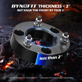 dynofit installed on F-150 front view improving stance and tire clearance