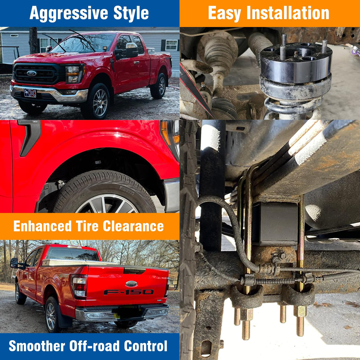 dynofit rear block installed under F-150 maintaining driveline geometry