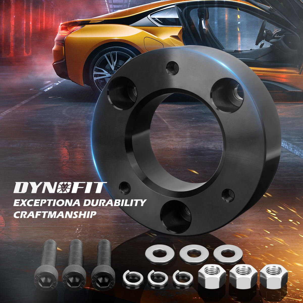 dynofit spacer installed on front strut demonstrating improved ground clearance