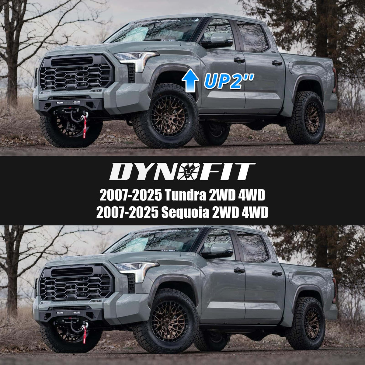 dynofit-equipped truck driving off-road illustrating improved ground clearance and confident handling