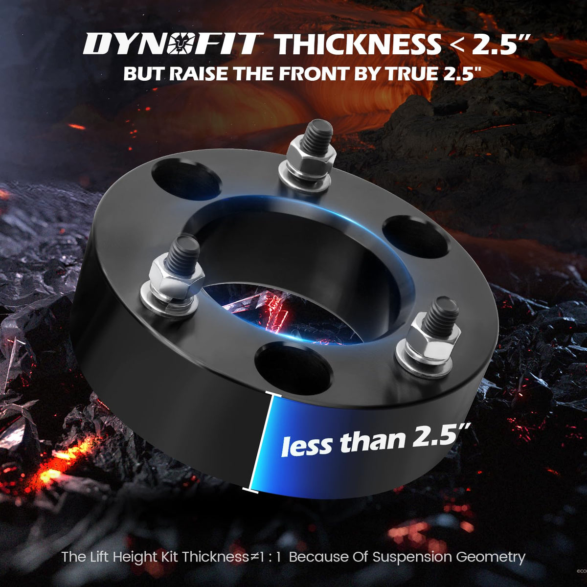 dynofit side-by-side before and after truck profile showing lifted stance benefit