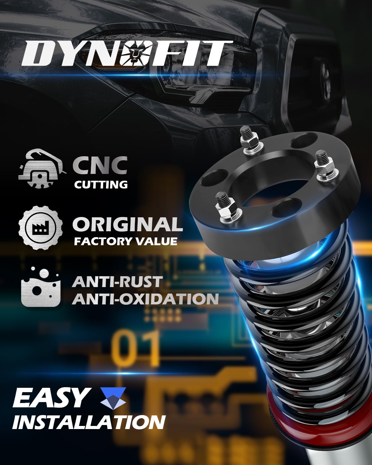 dynofit close-up of machined spacer detail for strength and precision