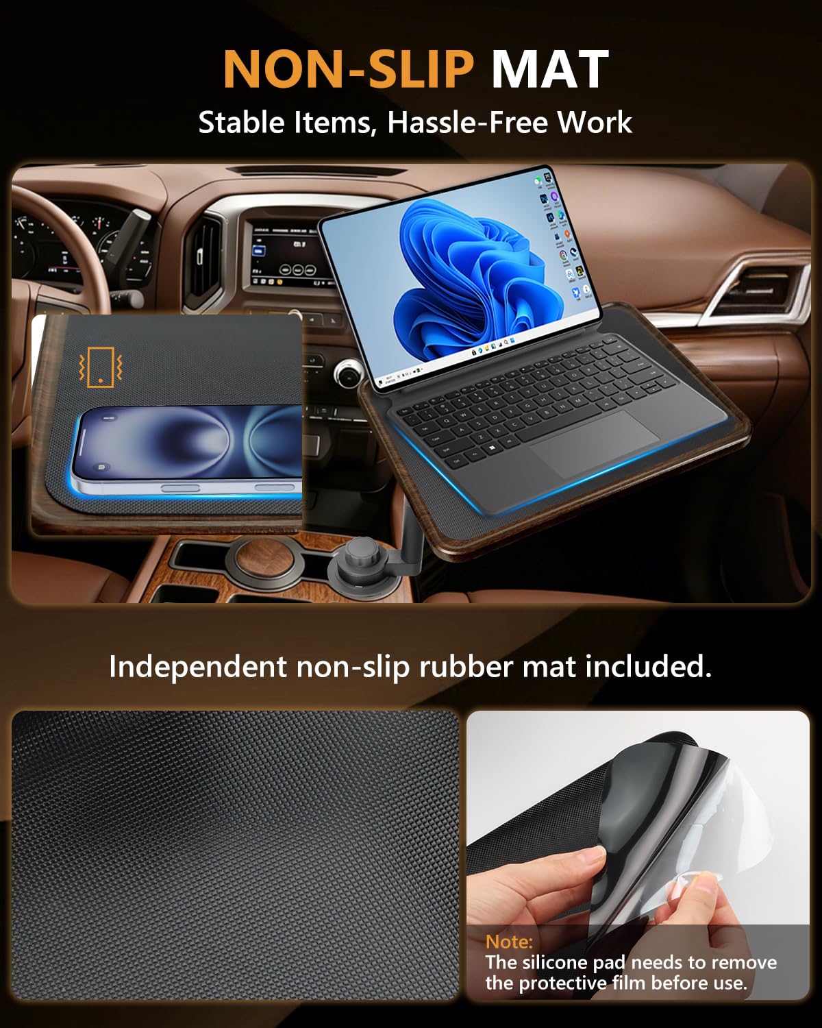 DYNVEX rotating tray with laptop demonstrating versatile reach and convenience