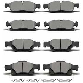 DYZJKWJW front and rear brake pad kit in packaging showing full set and benefit clean install