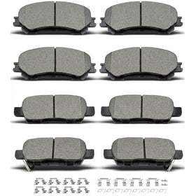 DYZJKWJW packaged front and rear pads showing full kit and clips benefit quick replacement