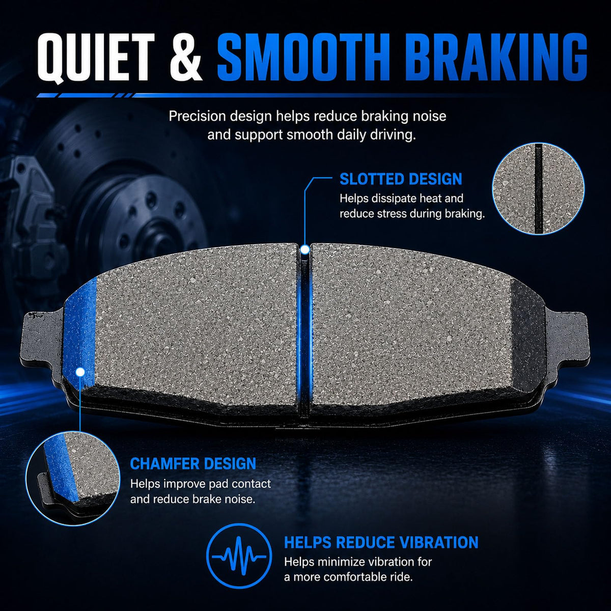 DYZJKWJW brake pad installed on rotor illustrating fit and protection