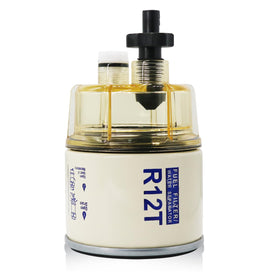 DZFST.FI front view of R12T spin-on fuel filter showing compact design and easy install