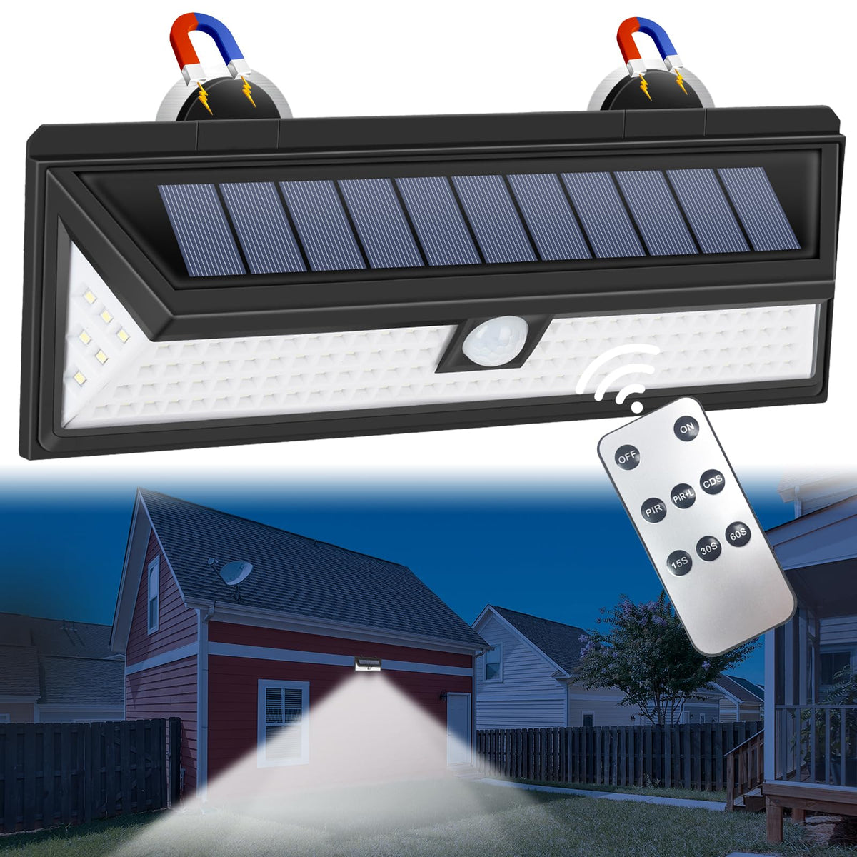DZGKGM front view mounted on RV providing bright lighting