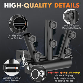 DZGKGM side view with one arm at 90° showing adjustable angles for clearance and visibility