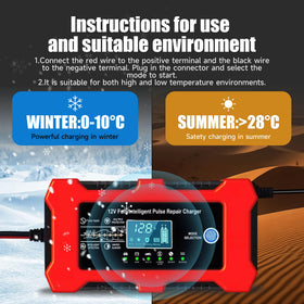 DZPIMROI charger connected to a car battery providing reliable quick charge