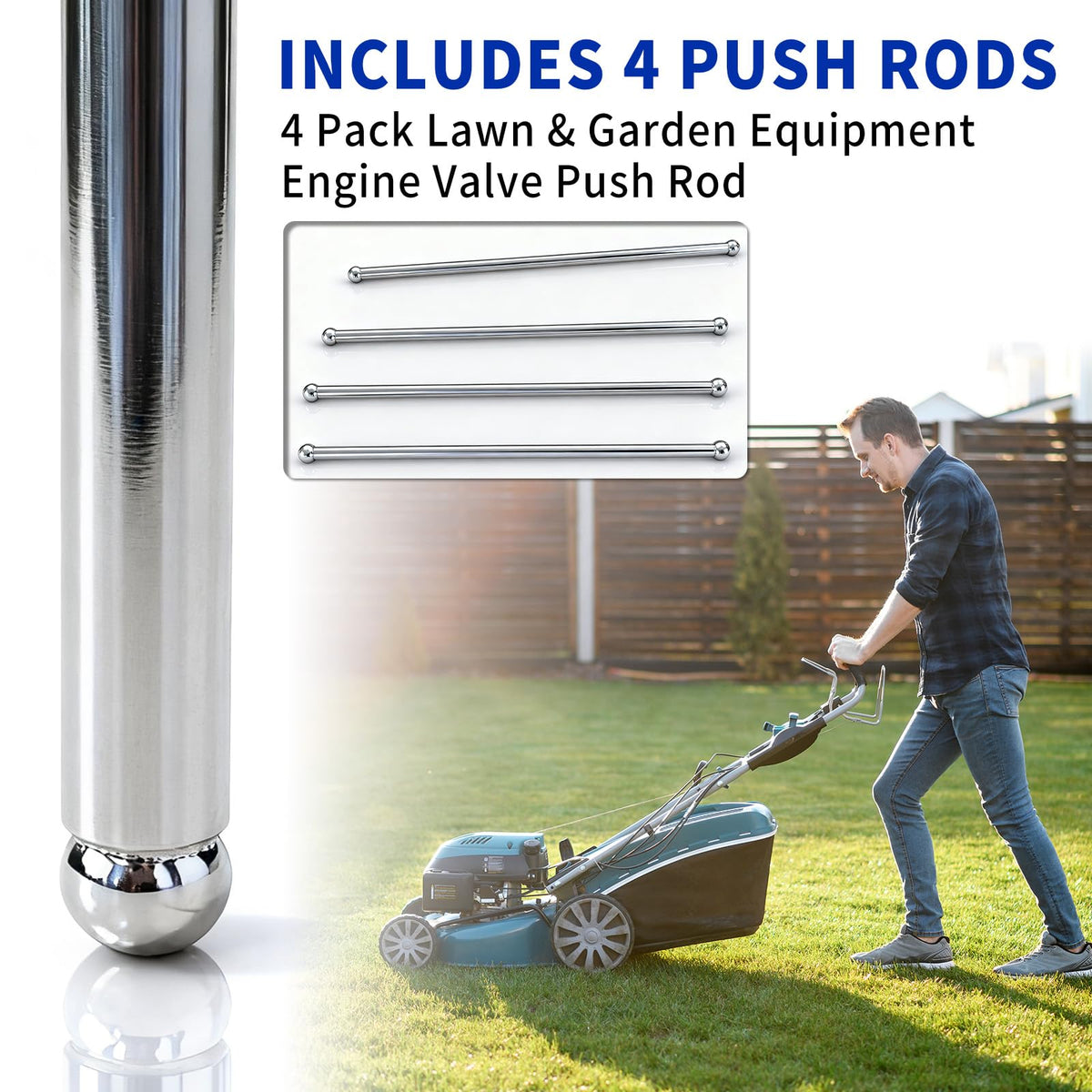 DZQPPC push rods installed in Kohler engine illustrating restored valve action