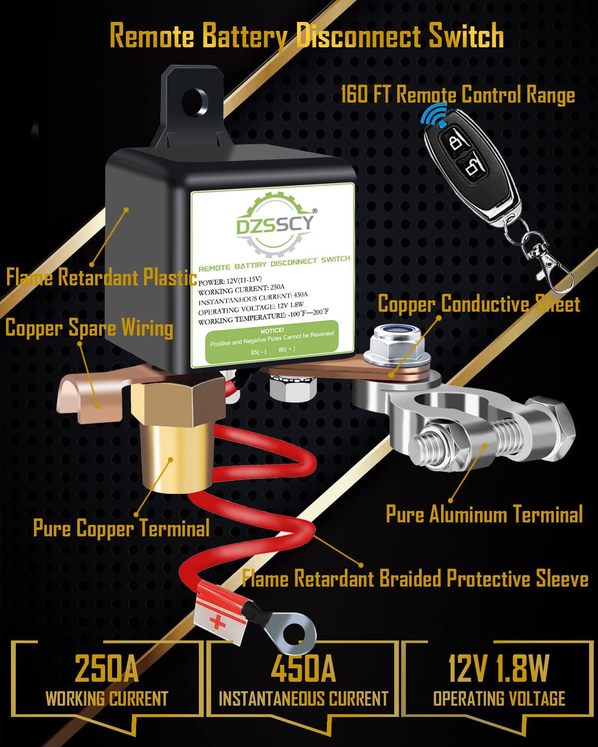 DZSSCY installed in a vehicle engine bay offering organized wiring and secure battery isolation
