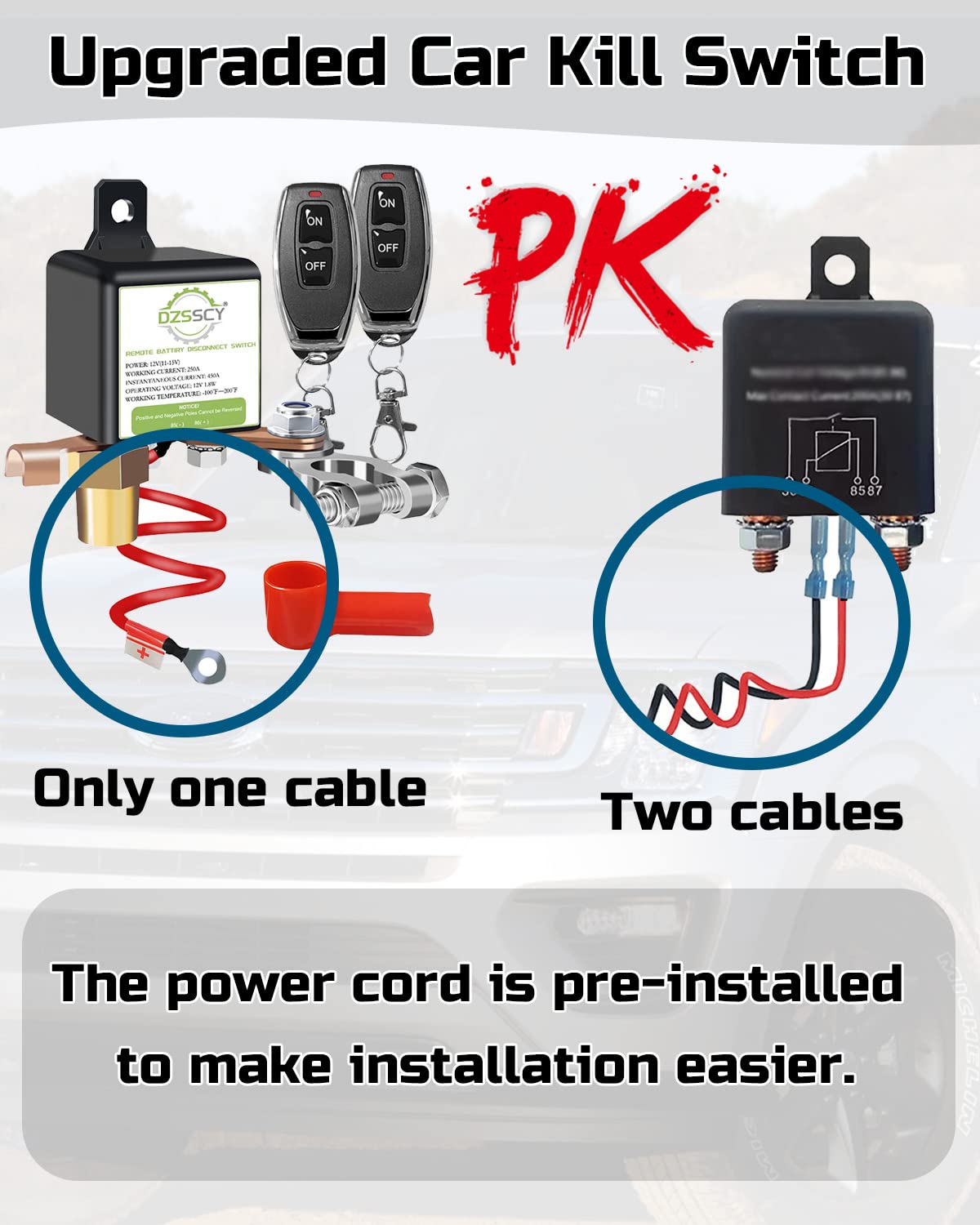 DZSSCY receiver and remote controller displayed to highlight wireless control convenience