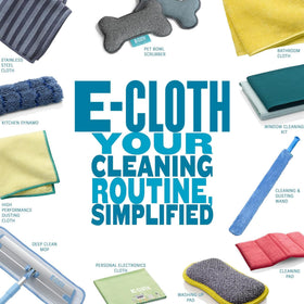 E-Cloth sponge beside hand showing compact size and convenient storage