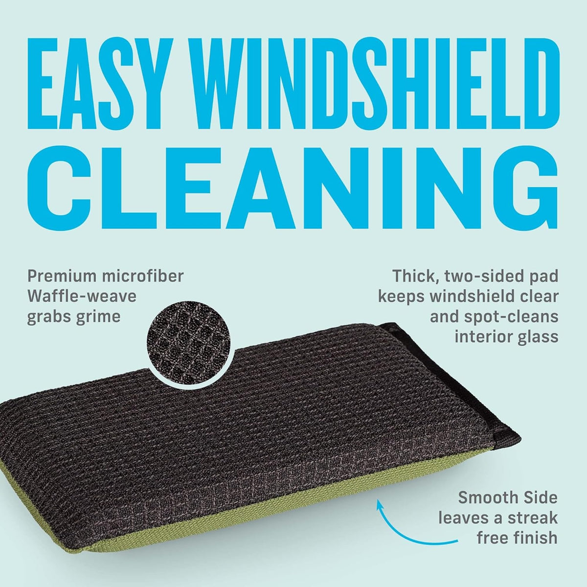 E-Cloth close-up of waffle-weave side absorbing moisture for clarity