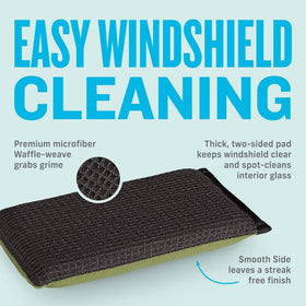 E-Cloth close-up of waffle-weave side absorbing moisture for clarity