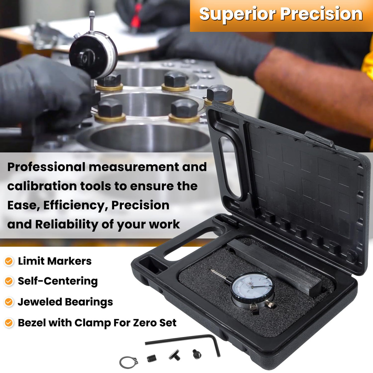 E-cowlboy pointed contact detail for precise sleeve height measurement benefit
