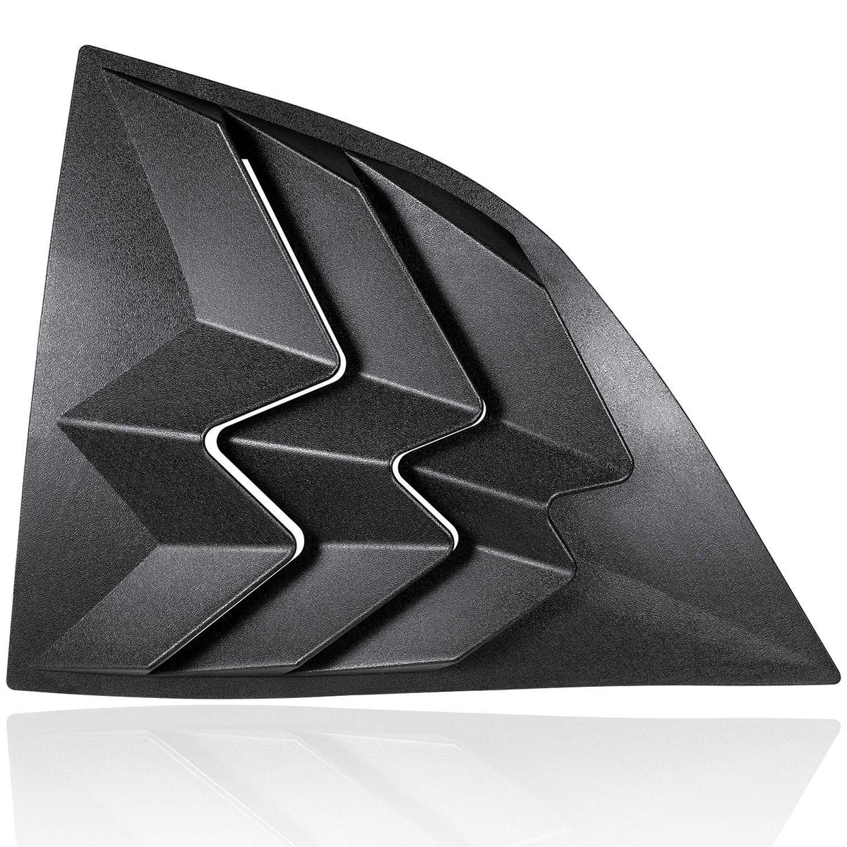 E-cowlboy closeup of angled slats showing preserved visibility and streamlined airflow benefit