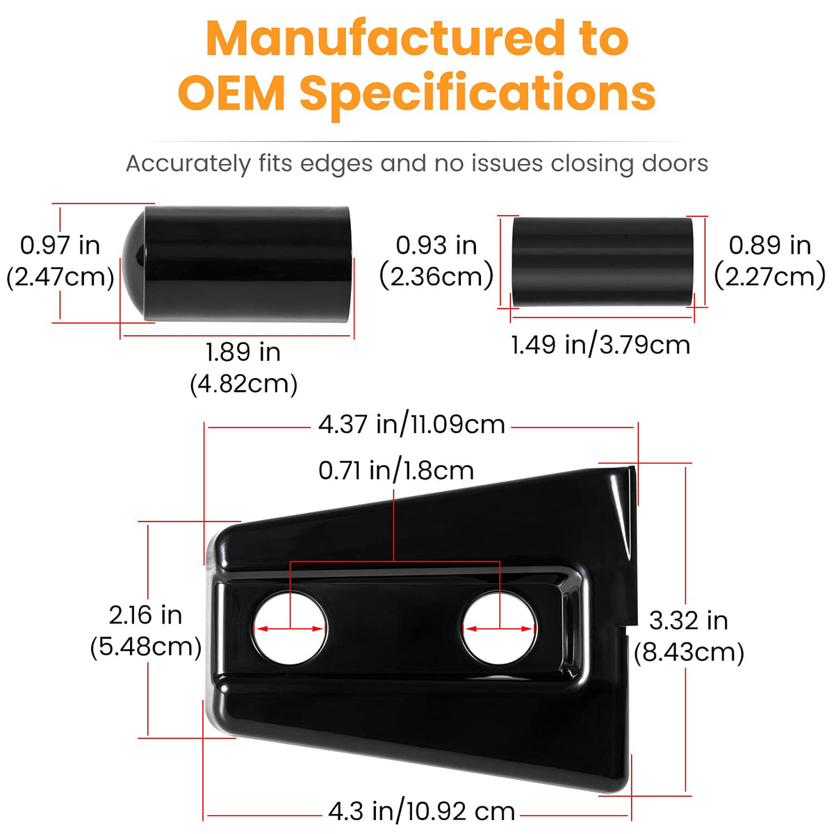 Before and after Jeep hinges with E-cowlboy covers hiding scratches
