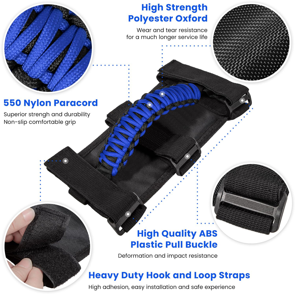 E-cowlboy ABS buckle and strap detail, secure attachment benefit