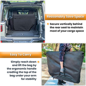 E-cowlboy ergonomic handle and straps for easier carrying and headrest mounting