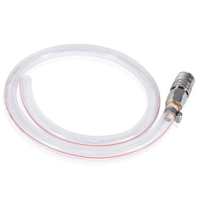 E-cowlboy hose attached to a Mack radiator outlet demonstrating compatibility and control
