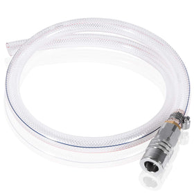 E-cowlboy front view of drain hose showing shape and durable finish for clear handling