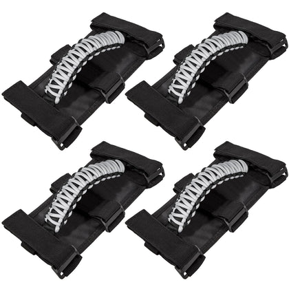 E-cowlboy front view of 4-pack grab handles showing compact packaging and gray color benefit