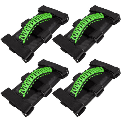 E-cowlboy front pack showing four green grab handles for easy installation