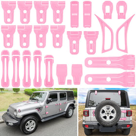 E-cowlboy front packaging showing full 26-piece pink trim kit and fitment details for JL