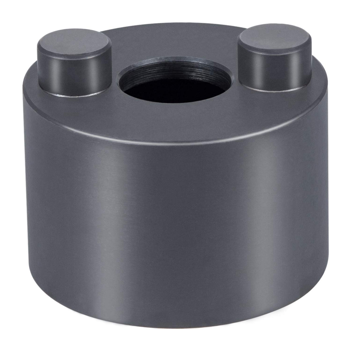 E-cowlboy front view of socket showing drive and pin openings, ensures proper fit