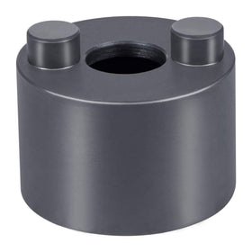 E-cowlboy front view of socket showing drive and pin openings, ensures proper fit