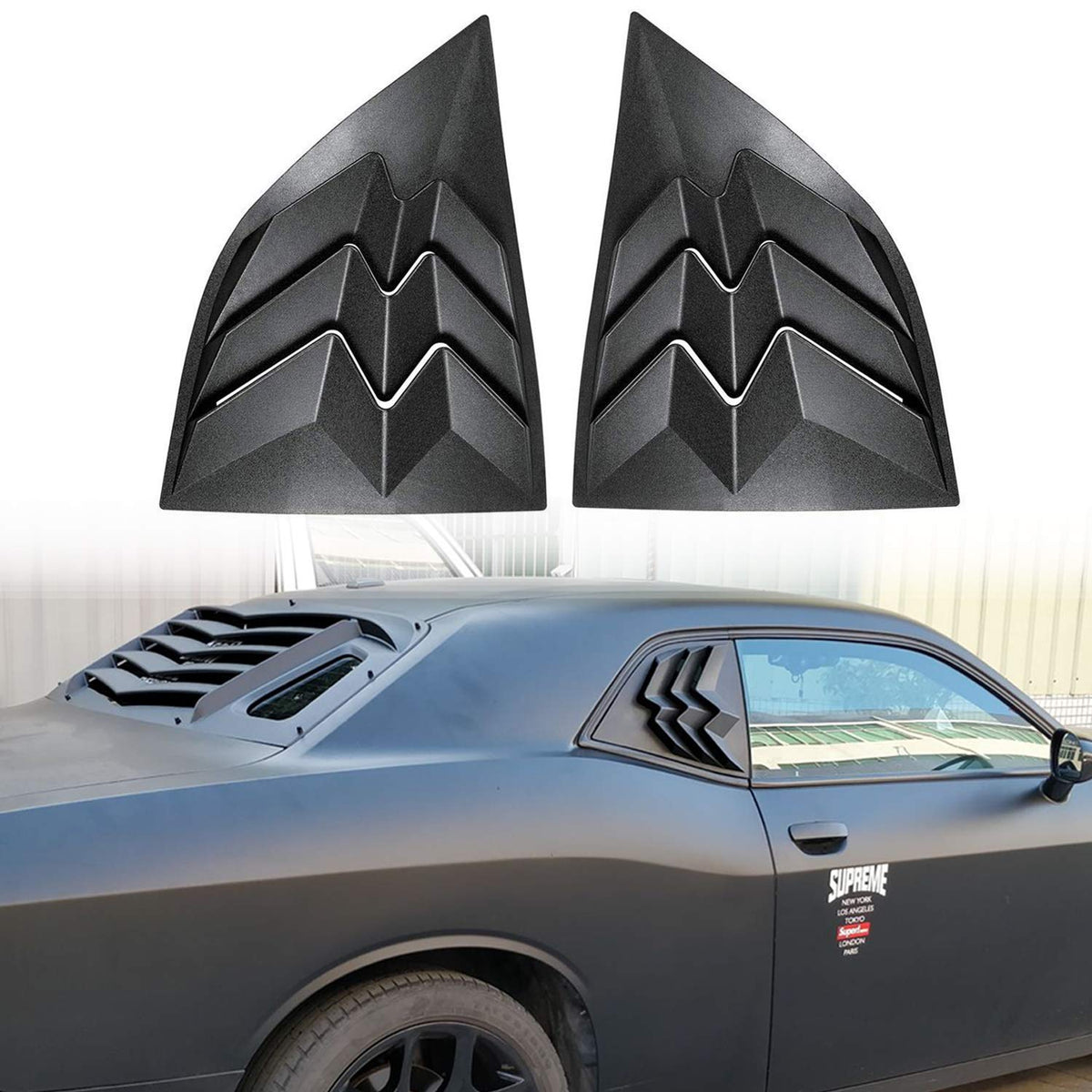 E-cowlboy front packaging showing louvers and protective foam for safe shipping and secure fit
