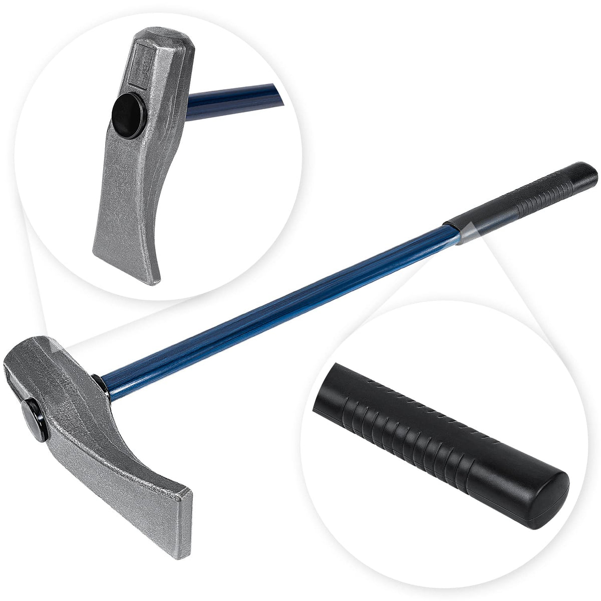 E-cowlboy hardened steel head close-up highlighting durable impact resistance