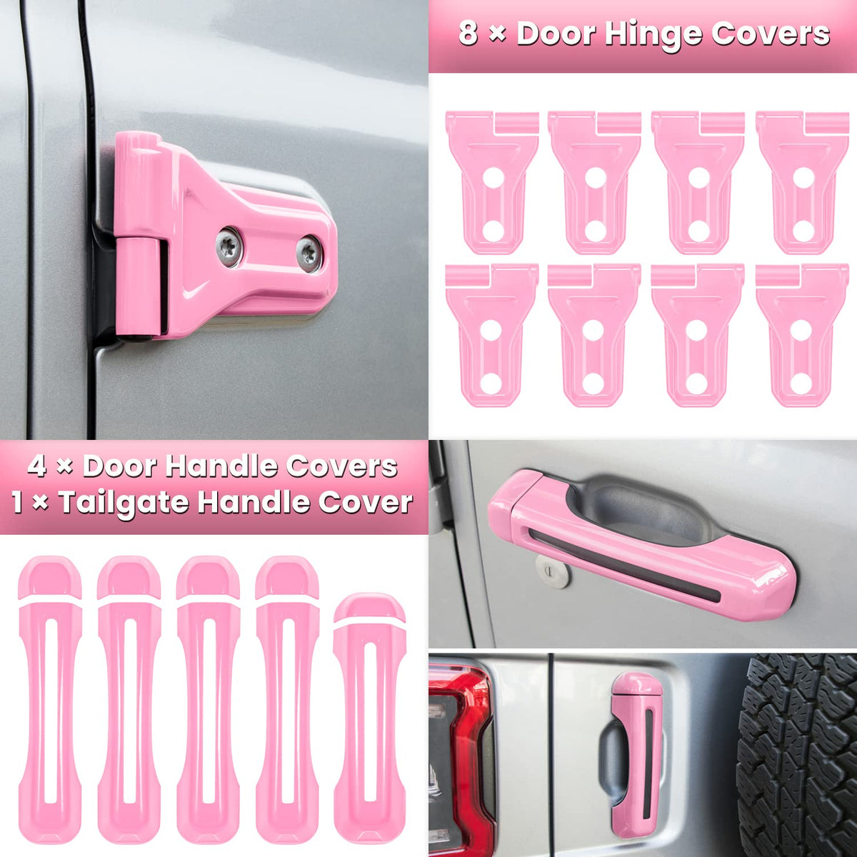 E-cowlboy hood latch detail installed with pink cover providing neat protected appearance