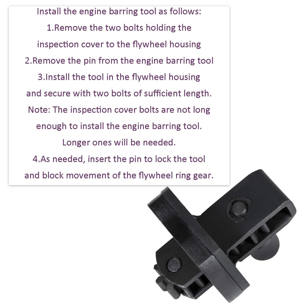 E-cowlboy tool in use engaging a flywheel to enable controlled rotation