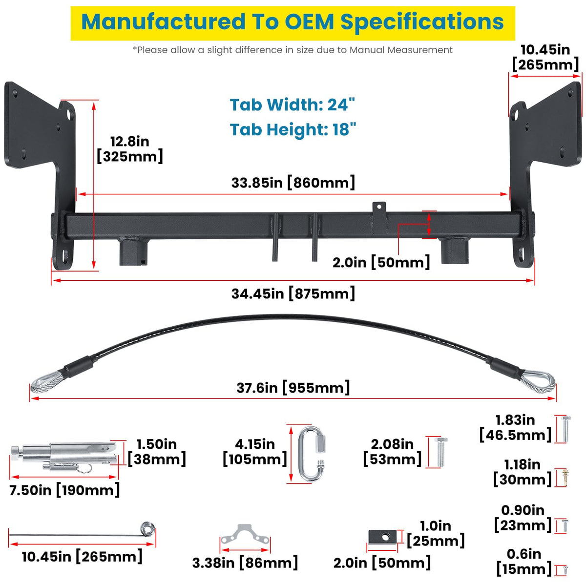 E-cowlboy installation hardware laid out for straightforward assembly