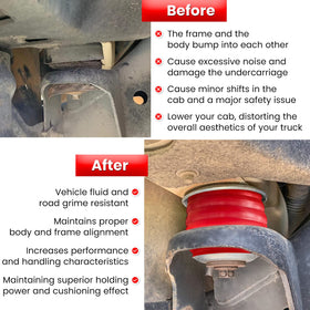 E-cowlboy installed body mount on frame illustrating correct fit and reduced vibration