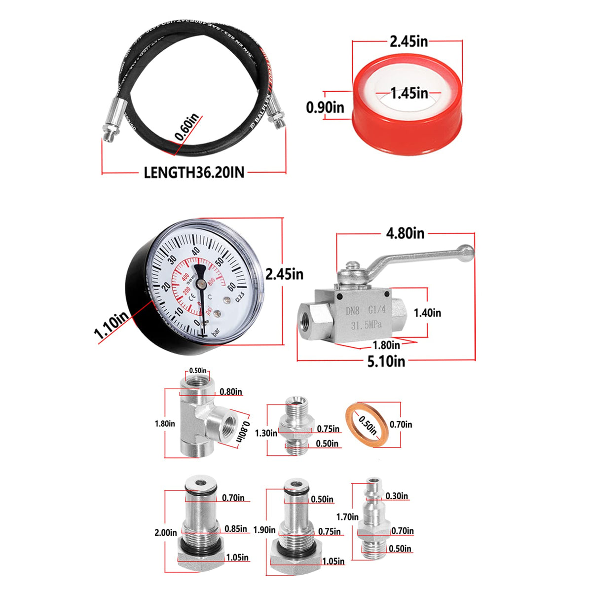 E-cowlboy O-ring set detail showing spare seals for repeated tests