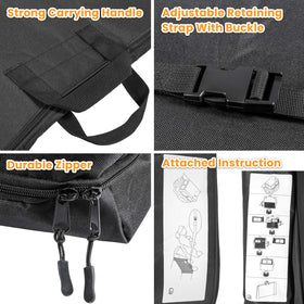 E-cowlboy open bag showing three compartments separating each soft-top window