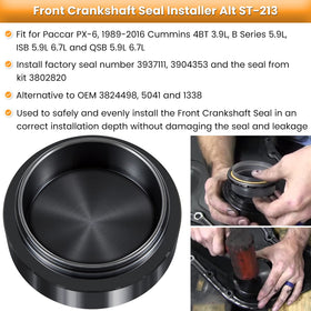 E-cowlboy rear seal remover engaged on crankshaft to safely extract old seal