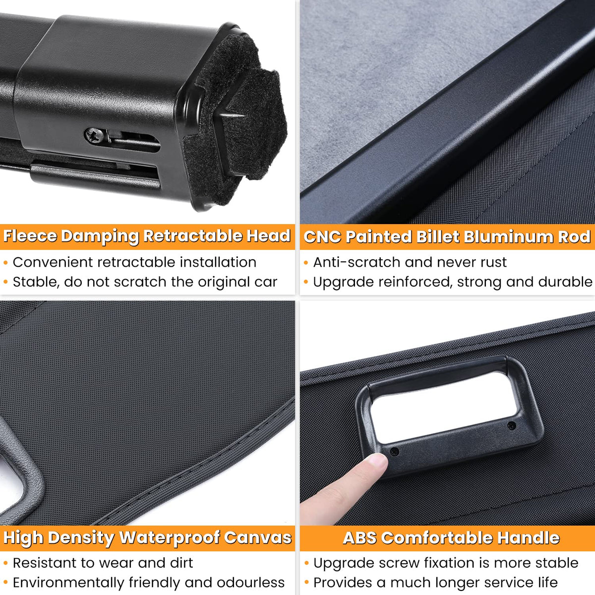 E-cowlboy retractable cover pulled across trunk showing easy operation