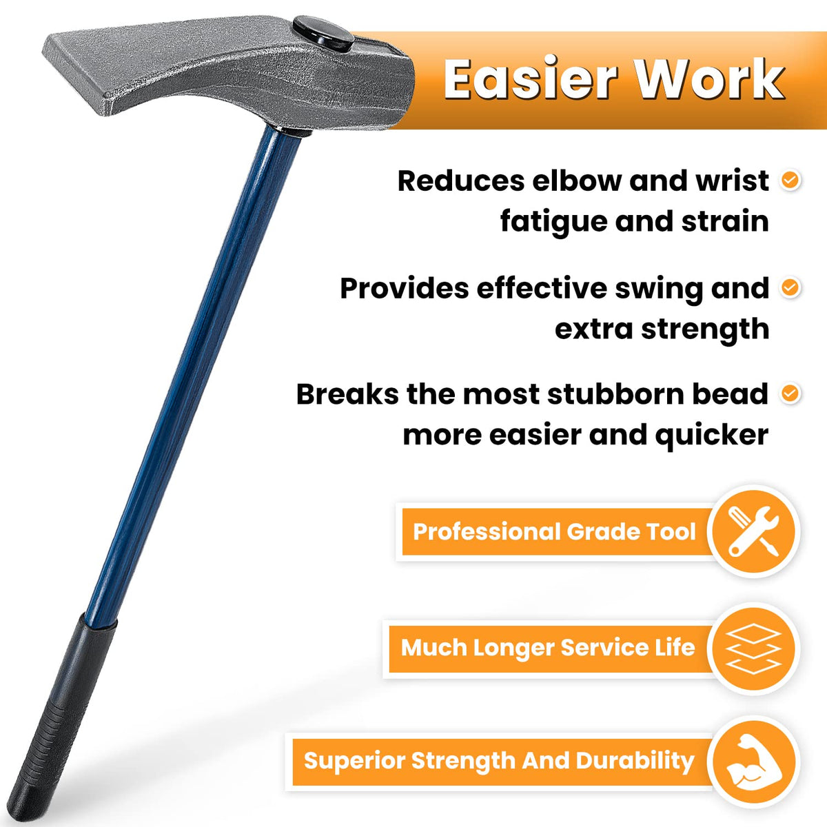 E-cowlboy tool beside tape measure showing 32-inch length for greater leverage