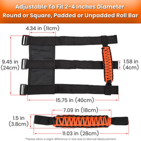 E-cowlboy size comparison with ruler showing adjustable fit for bars