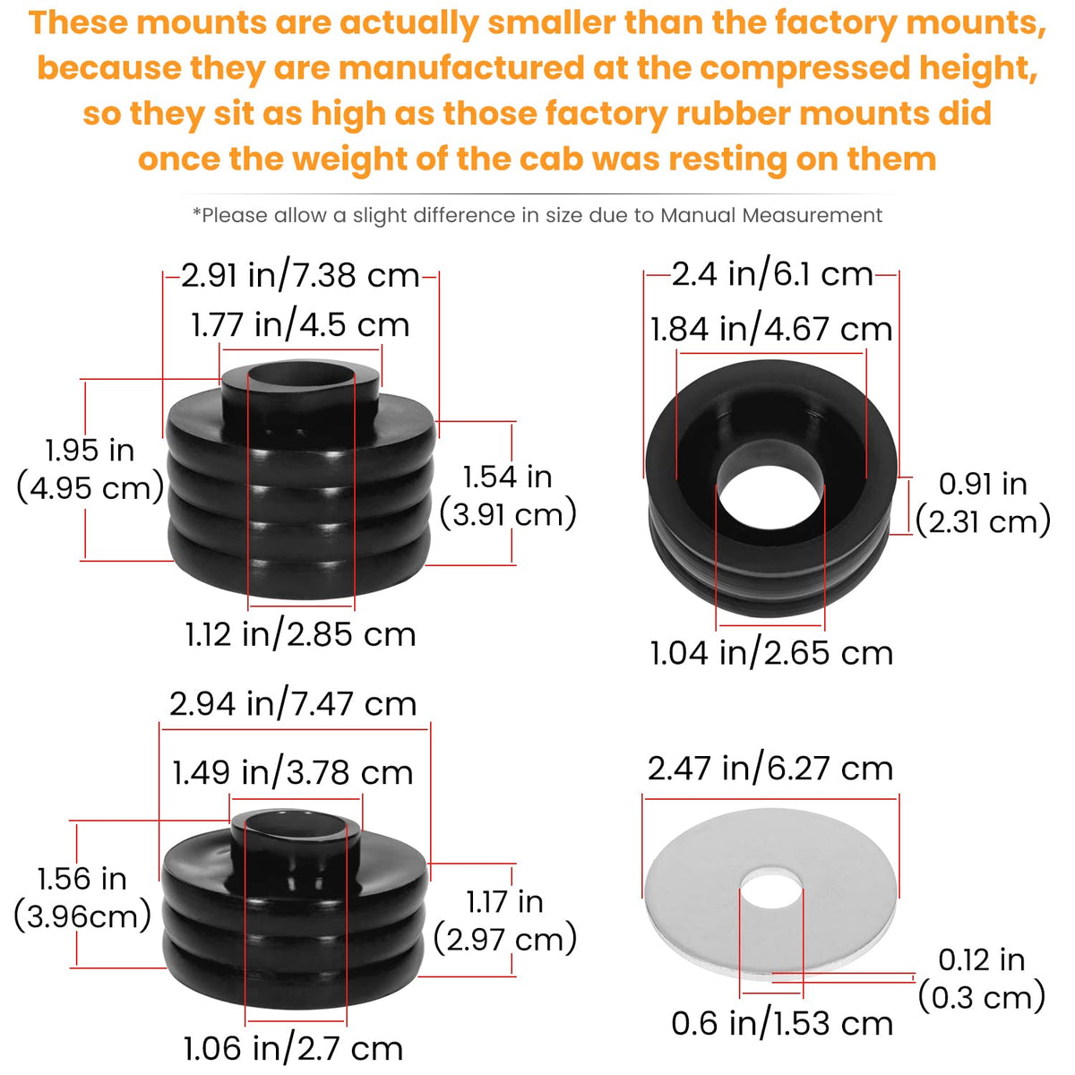 E-cowlboy size comparison with ruler, confirms OEM-dimension accuracy benefit